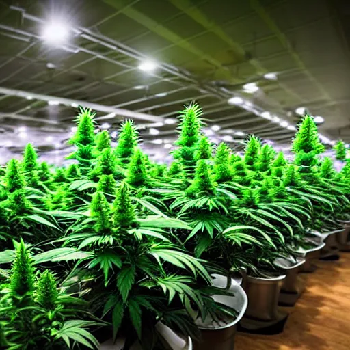 Prompt: picture of indoor marijuana cultivation, closeup, 4 k