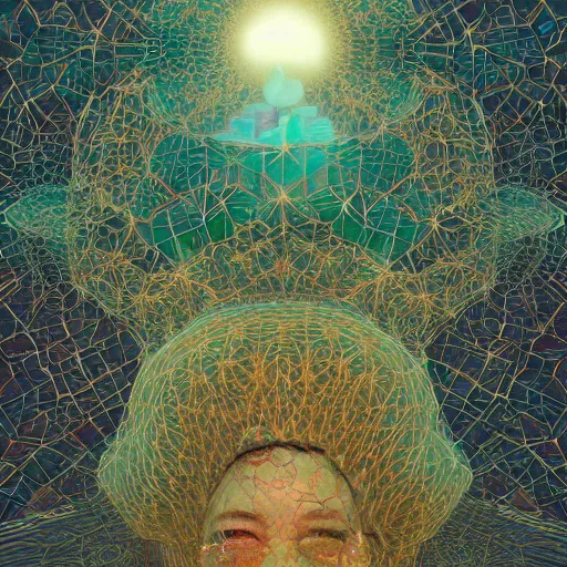 Image similar to quantum crystalization of your broken shattered perception reality fractalizing mandelbrot reality hyperrealism by victo ngai