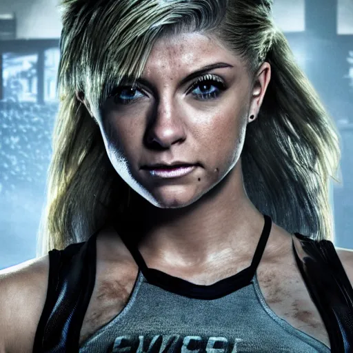 Image similar to alexa bliss in resident evil, 4k, high detail, high-resolution photograph, professional photography