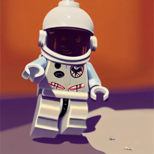lego astronaut playing with a dog by goro fujita,, Stable Diffusion