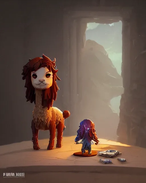 Prompt: Highly detailed Funko pop of Llama, unreal engine, fantasy art by Greg Rutkowski, Loish, Rhads, Makoto Shinkai and Lois van baarle, ilya kuvshinov, rossdraws global illumination, radiant light, detailed and intricate environment