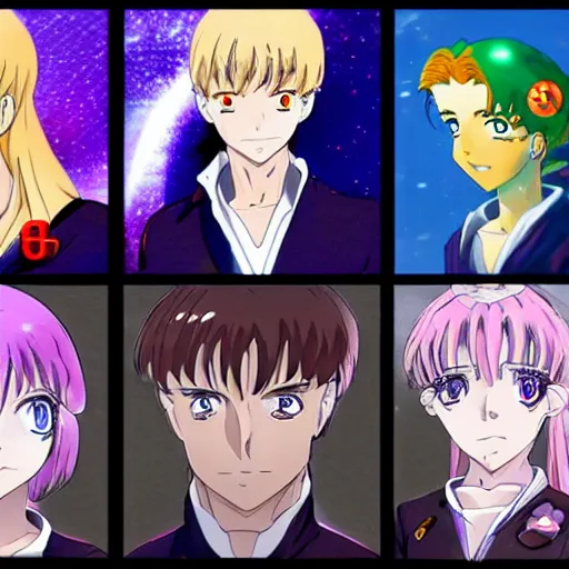 Image similar to Jeff Bezos anime girl transformation sequence, style of sailor moon