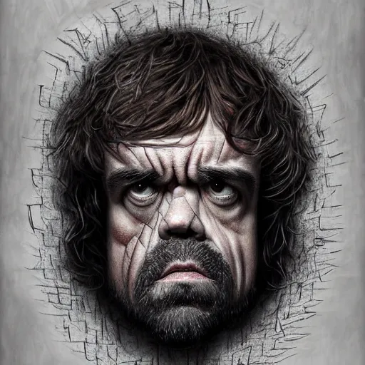 Image similar to peter dinklage as the monster in hellraiser, digital painting, extremely detailed, 4 k, intricate, brush strokes, mark arian, artgerm, bastien lecouffe - deharme