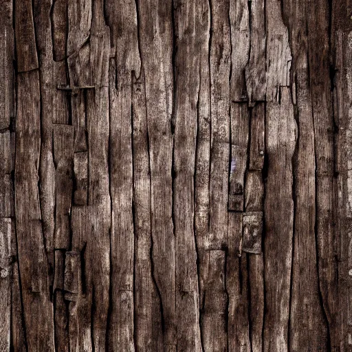 Image similar to rustic dark wood bark texture, award winning photo, volumetric lighting, vintage, gritty, upscaled, HD 8k, seamless, fine detail, ultra-realistic