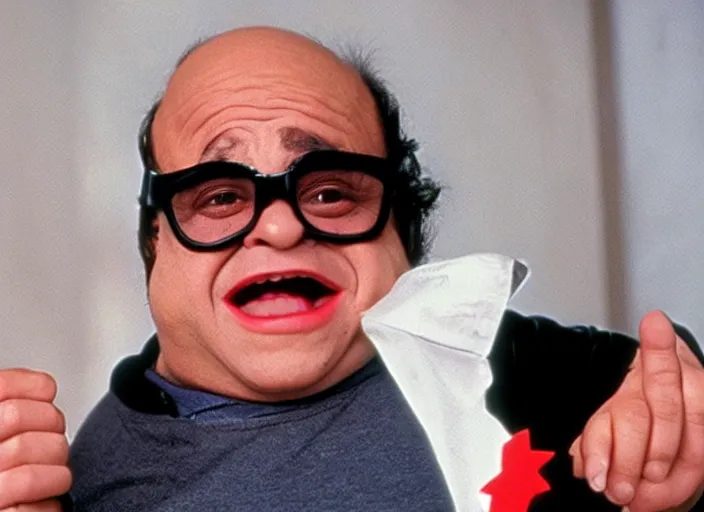 Image similar to film still of Danny Devito as Mini Me from Austin Powers