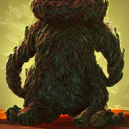 Prompt: ethernet cord monster, digital art, artstation