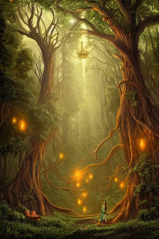 Prompt: a beautiful digital illustration painting of a detailed gothic fantasy forest and throne fireflies and roots, giorgio de chirico, and david rios ferreira. 8 k resolution trending on artstation concept art digital illustration