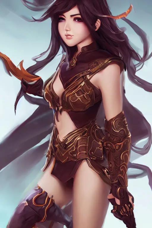 Image similar to female fantasy warrior in the style of Artgerm, WLOP, Rossdraws, trending on artstation