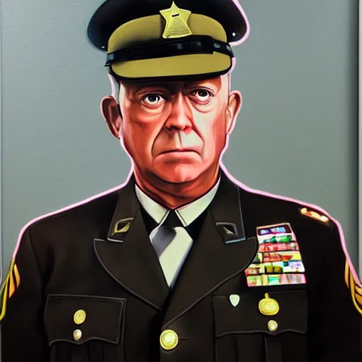 Prompt: the hyper - realistic portrait of sergeant hartman in las vegas parano