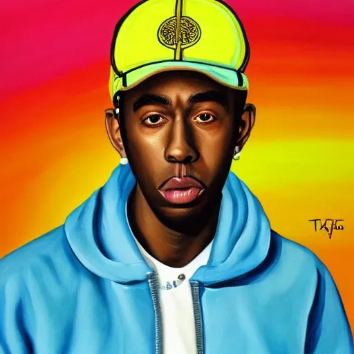 Image similar to a detailed painting of tyler the creator