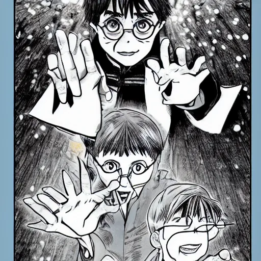 Image similar to harry potter as a Japanese Manga