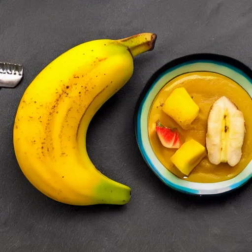 Image similar to Introducing the manana! The mix between a mango and a banana. Professional food photo