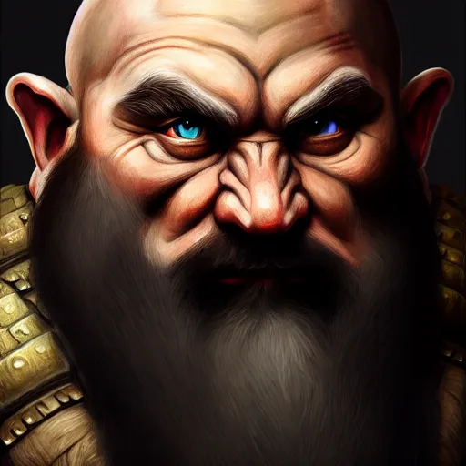 Image similar to portrait painting of a dwarven berserker, sharp focus, award - winning, trending on artstation, masterpiece, highly detailed, intricate. art by christian angel