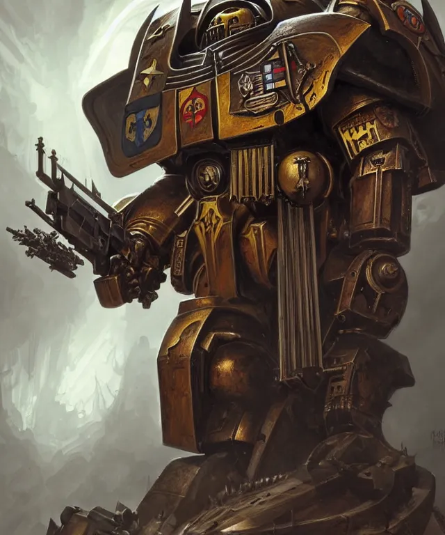 Image similar to Peter Crouch as a Warhammer 40k Space Marine, portrait, fantasy, intricate, elegant, highly detailed, digital painting, artstation, concept art, smooth, sharp focus, illustration, art by artgerm and greg rutkowski and alphonse mucha