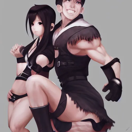 Image similar to head and shoudlers of tifa lockhart by WLOP, rossdraws, Logan Cure, Mingchen Shen, BangkuART, sakimichan, yan gisuka, JeonSeok Lee, zeronis, Chengwei Pan on artstation