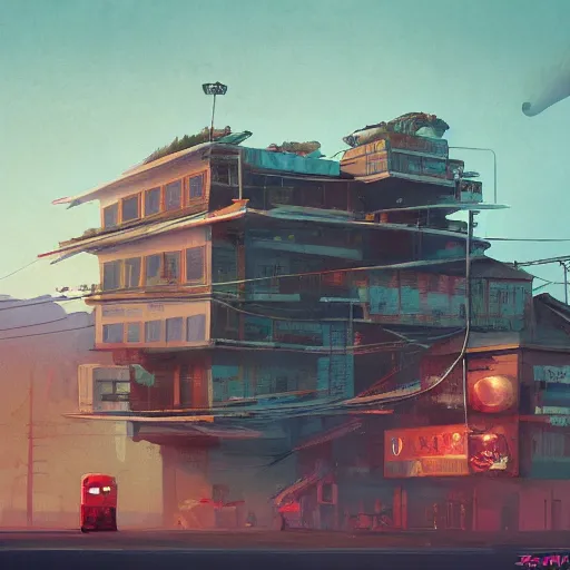 Prompt: hanoi in the style of stalenhag simon