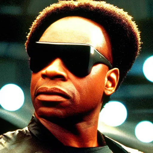 Image similar to A still of Levar Burton as Morpheus in The Matrix (1999)