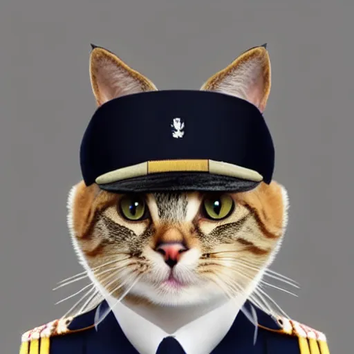 cute cat wearing navy uniform, profile picture,, Stable Diffusion