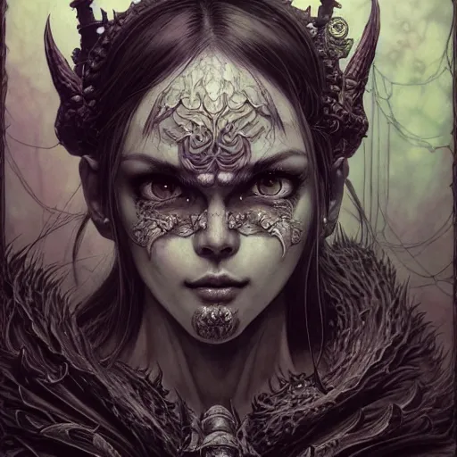 Image similar to prompt: World of Warcraft character portrait drawn Vania Zouravliov and Katsuhiro Otomo and Takato Yamamoto, inspired by Fables, magical and alchemical weapons, 3d render 8k, hyper realistic render, octane render, soft light, intricate detail, photorealistic style, intricate detailed oil painting, detailed illustration, oil painting, painterly feeling, intricate ink painting detail, sharp high detail, manga and anime 2000