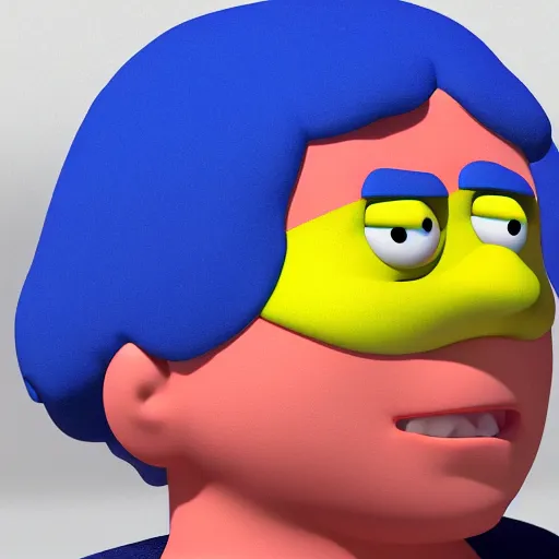 Image similar to 3 d model of the head of ralph wiggum from the simpsons