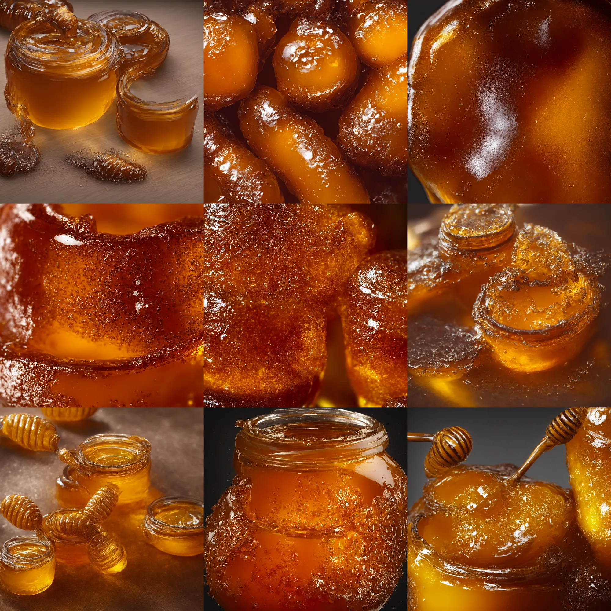 Prompt: high resolution honey texture photorealistic, pbr, 8 k, 3 0 0 dpi