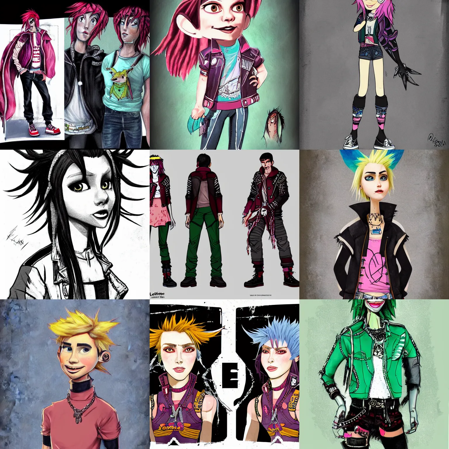 Prompt: beautiful character portait punk clothes converse concept art laika