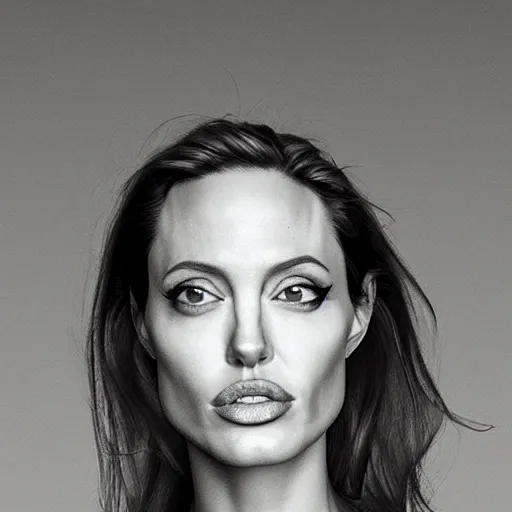 Image similar to an orange with the face of angelina jolie