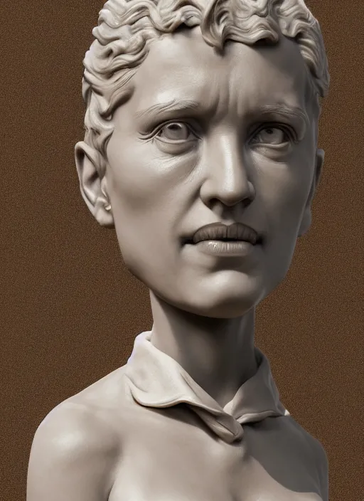 Prompt: 3D resin miniature sculpture by Jean-Baptiste Carpeaux by Benjamin Matthew Victor, woman, prefect symmetrical face, academic art, realistic, 8K, Introduction factory photo, Product Introduction Photo, Hyperrealism. Subsurface scattering, raytracing, Octane Render, Zbrush, simple background