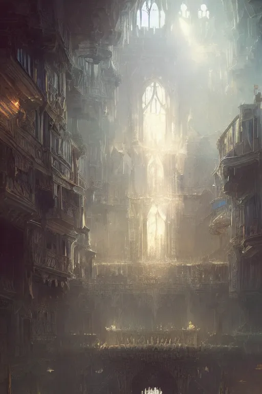 Image similar to Avalon the royal city of king arthur, intricate, elegant, volumetric lighting, digital painting, highly detailed, artstation, sharp focus, illustration, concept art, ruan jia, steve mccurry