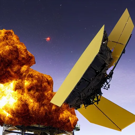 Image similar to james webb telescope crashing into meteor