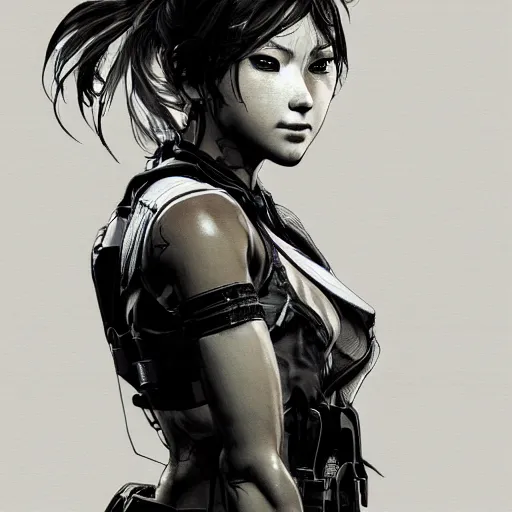 Image similar to highly detailed portrait of a cute young lady by Yoji Shinkawa, 4k resolution