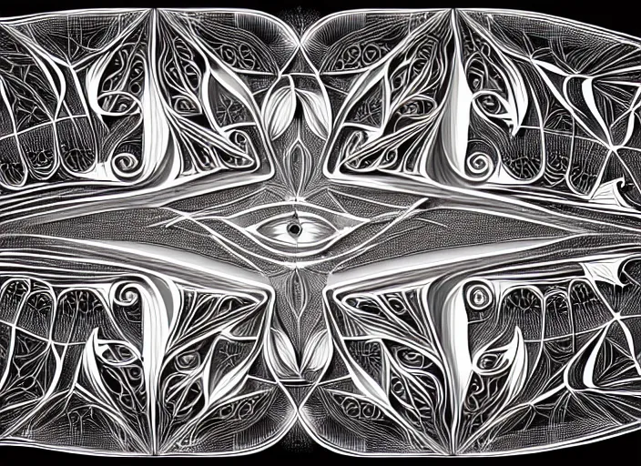 Prompt: symmetry! human fetus, intricate filigree, elegant, highly detailed, centered, concept art, smooth, sharp focus, lineart, illustration, 3 d occlusion, penned with black on white on gray, 8 k