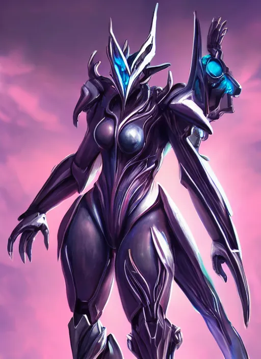 Image similar to cinematic full body, cosmic sized beautiful stunning giant robot mechan hot female dragon goddess, sharp sleek cyborg dragon head, sharp metal ears, smooth purple eyes, smooth fuschia skin, smooth silver armor, nebula, epic proportions, epic scale, macro furry, furry art, dragon art, goddess art, giantess art, warframe, warframe fanart, furaffinity, octane