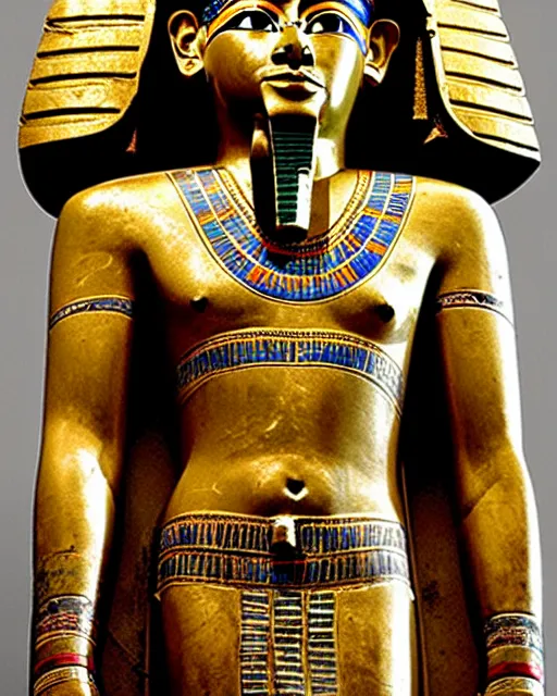 Image similar to temple guard dressed in ancient egyptian decorative armor