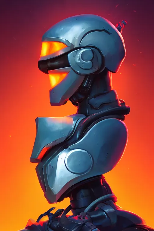 Image similar to epic mask helmet robot ninja portrait stylized as fornite style game design fanart by concept artist gervasio canda, behance hd by jesper ejsing, by rhads, makoto shinkai and lois van baarle, ilya kuvshinov, rossdraws global illumination radiating a glowing aura global illumination ray tracing hdr render in unreal engine 5