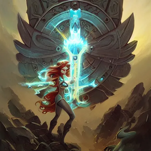 Image similar to Shield of Athena by Peter Mohrbacher