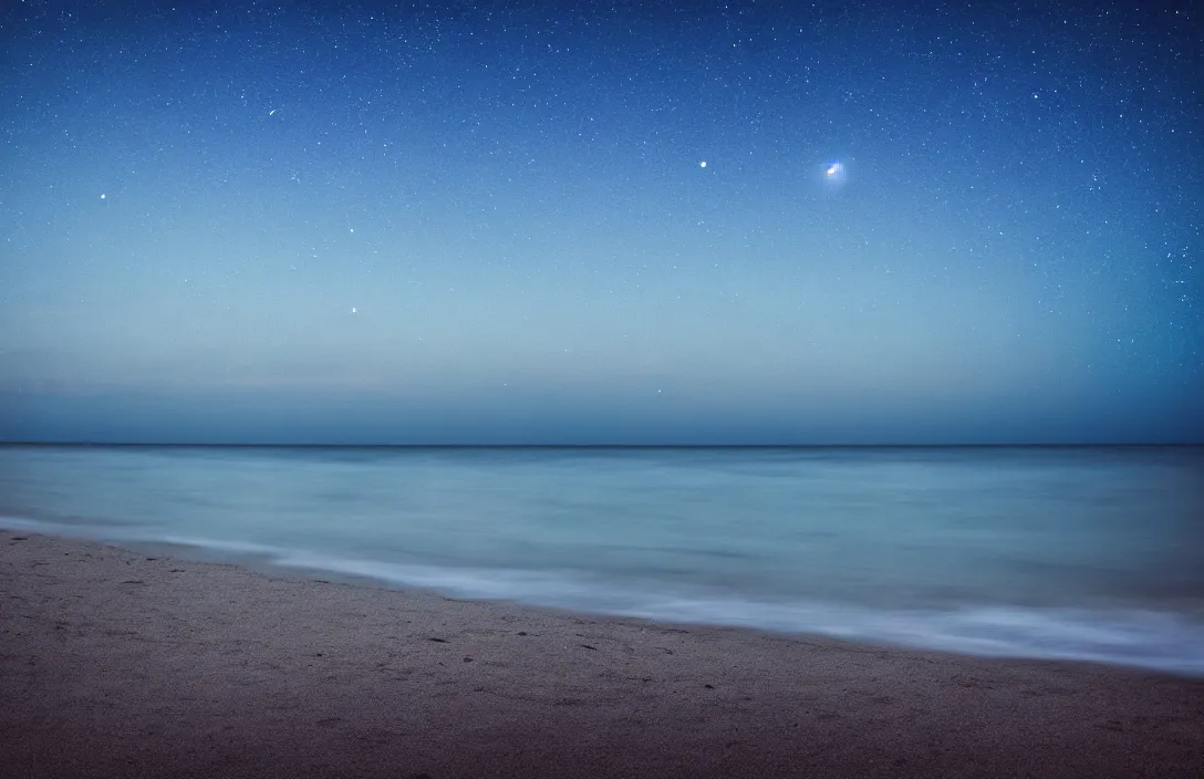 Image similar to sea, beach, at night