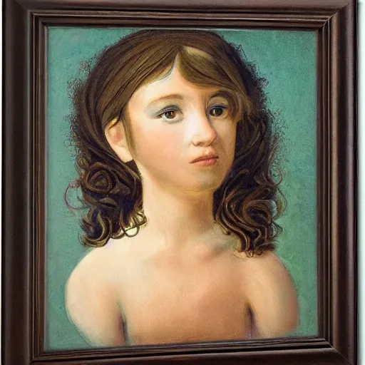 Prompt: portrait girl girl hair in the shape of a shell, by nelson shanks