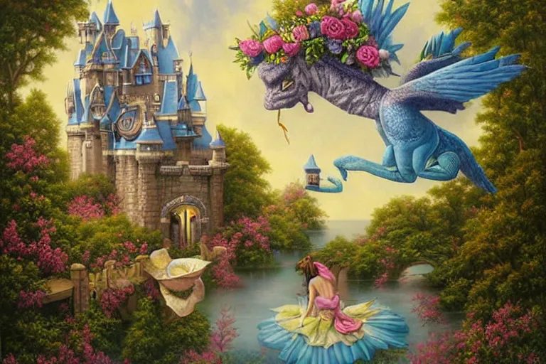 a big castle with a princess realistic, Stable Diffusion