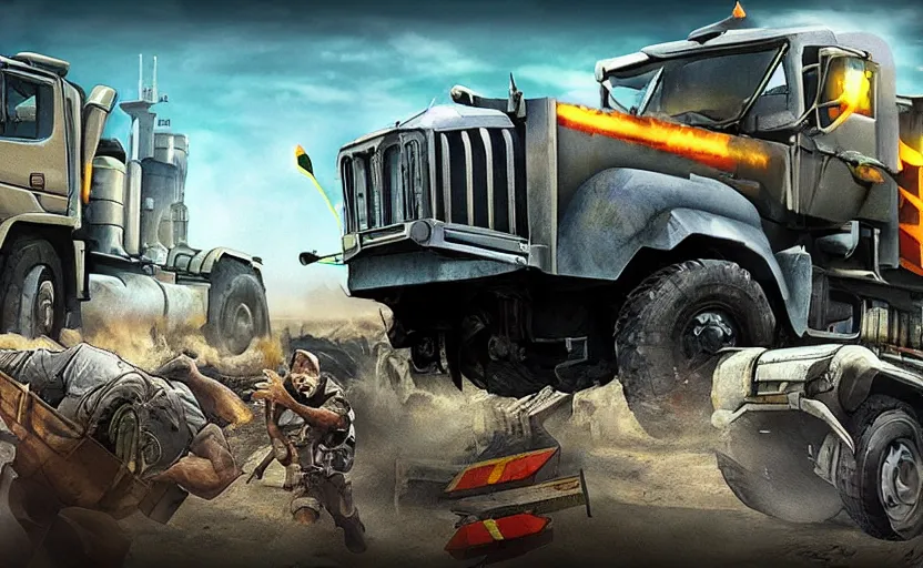 Image similar to hard truck apocalypse the game,