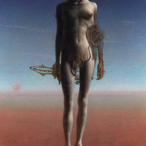 Image similar to warrior of Venus by Beksinski