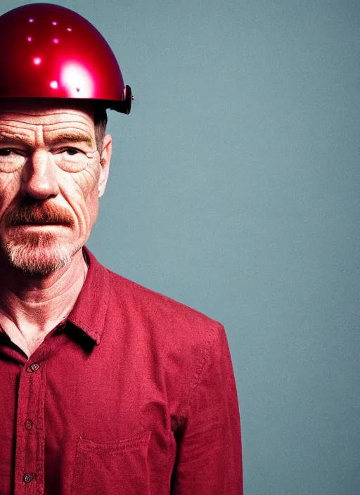 Prompt: cranberries fused with bryan cranston, red berry skin, cranberry helmet, studio light, bloom, detailed face, magazine, press, photo, steve mccurry, david lazar, canon, nikon, focus