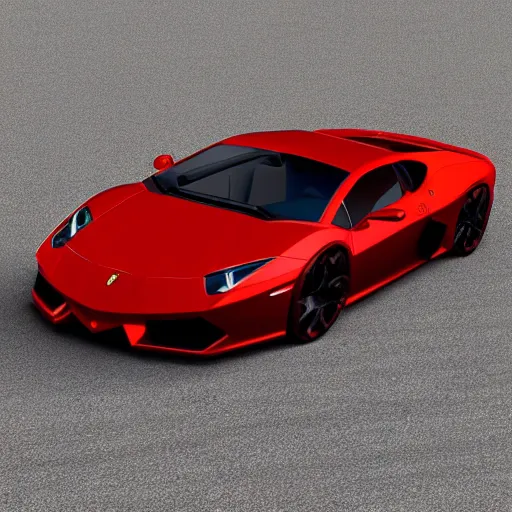 Prompt: a super sports car made between lamborghini and ferrari. super sports car. 3 d render.