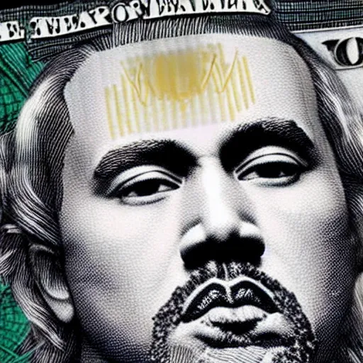 Image similar to “U.S 100 dollar bill with Kanye West as the face”