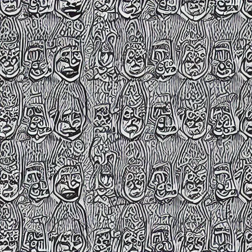 Prompt: outline of faces, wallpaper