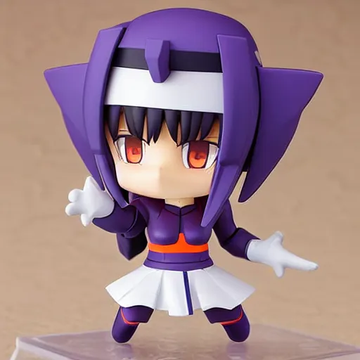 Image similar to high quality portrait flat matte painting of cute EVANGELION-01 in the style of nendoroid and toon EVANGELION , flat anime style, thick painting, medium close-up