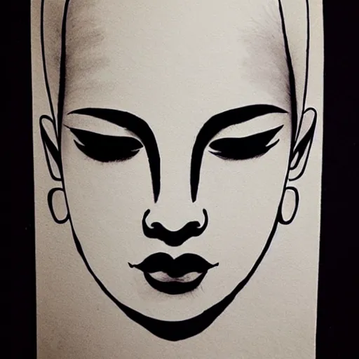 Prompt: zen ink art beauty