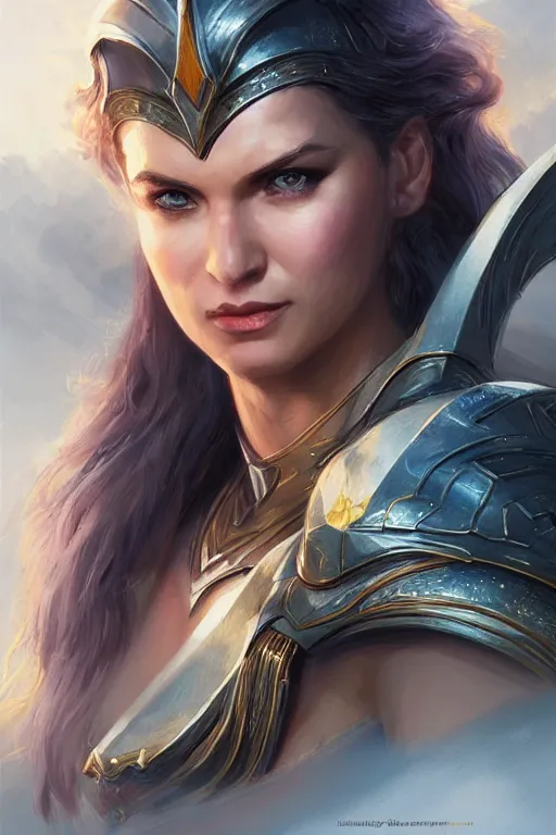 Image similar to amazon valkyrie athena, d & d, fantasy, portrait, highly detailed, headshot, digital painting, trending on artstation, concept art, sharp focus, illustration, art by artgerm and greg rutkowski and magali villeneuve