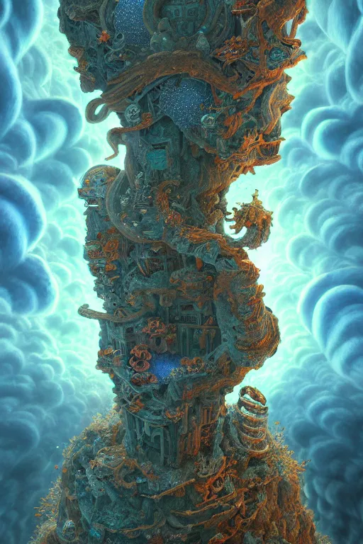 Prompt: ascension to another dimension, part by robert beatty, part by james jean, part by ross tran, part by jacek yerka, part by leslie zhang, surreal, highly detailed, beautiful detailed intricate insanely detailed octane render trending on artstation, 8 k artistic photography, photorealistic, volumetric cinematic light, chiaroscuro