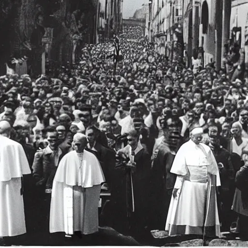 Image similar to a photo of the pope in madrid in the spanish civil war